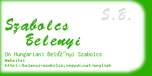 szabolcs belenyi business card